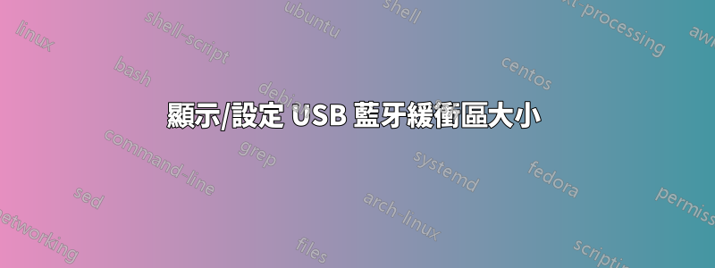 顯示/設定 USB 藍牙緩衝區大小