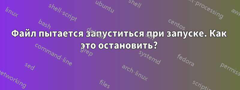 Файл пытается запуститься при запуске. Как это остановить?