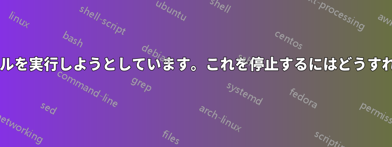 起動時にファイルを実行しようとしています。これを停止するにはどうすればいいですか?