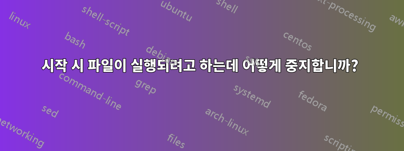 시작 시 파일이 실행되려고 하는데 어떻게 중지합니까?