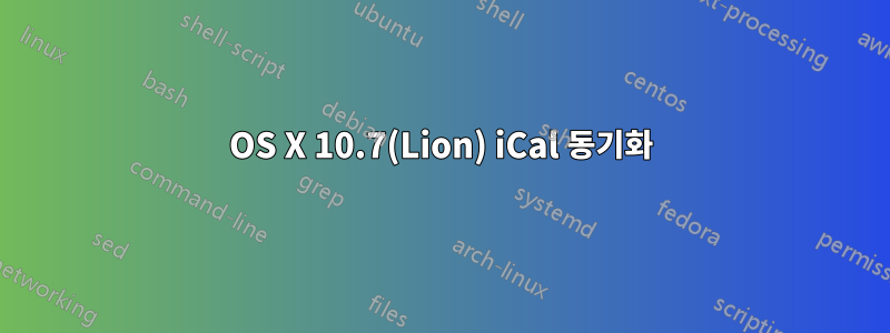 OS X 10.7(Lion) iCal 동기화