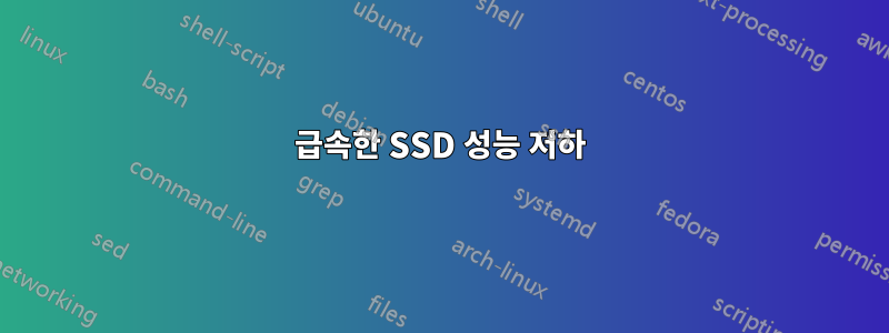 급속한 SSD 성능 저하