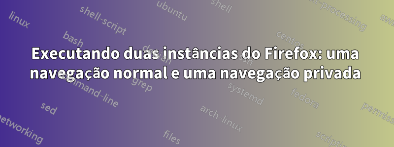 Executando duas instâncias do Firefox: uma navegação normal e uma navegação privada