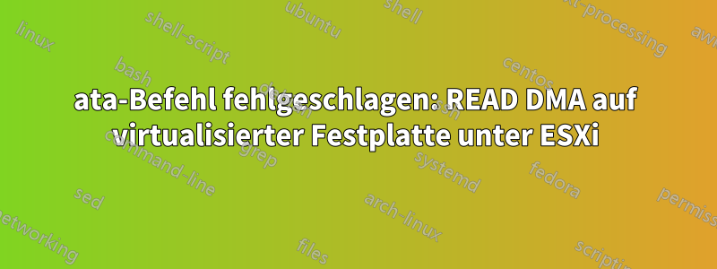 ata-Befehl fehlgeschlagen: READ DMA auf virtualisierter Festplatte unter ESXi