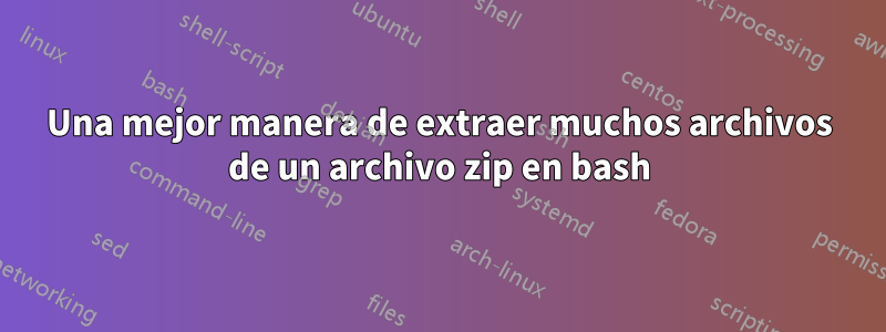 Una mejor manera de extraer muchos archivos de un archivo zip en bash