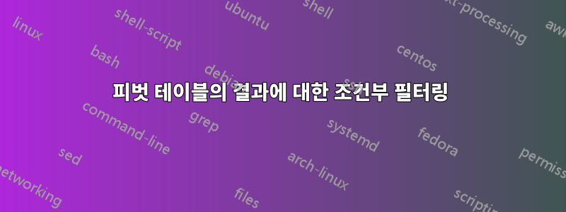 피벗 테이블의 결과에 대한 조건부 필터링