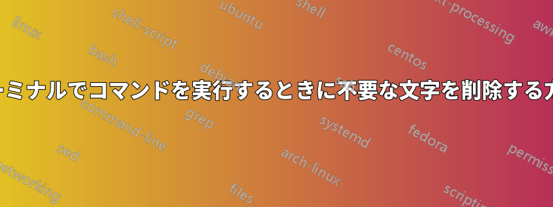 ターミナルでコマンドを実行するときに不要な文字を削除する方法