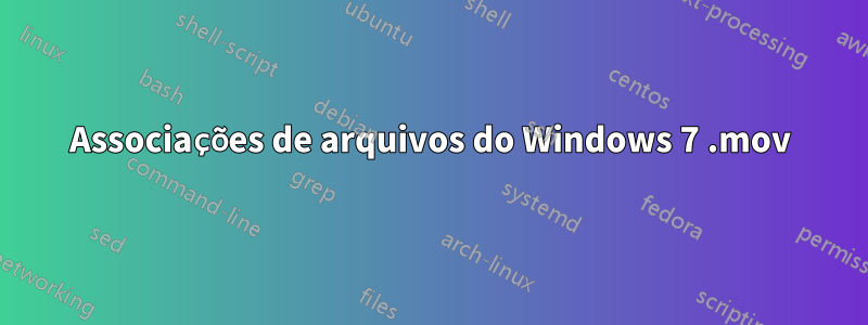 Associações de arquivos do Windows 7 .mov