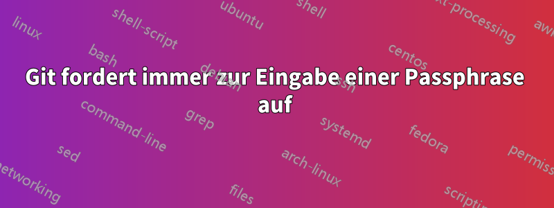 Git fordert immer zur Eingabe einer Passphrase auf