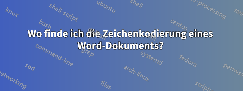 Wo finde ich die Zeichenkodierung eines Word-Dokuments?