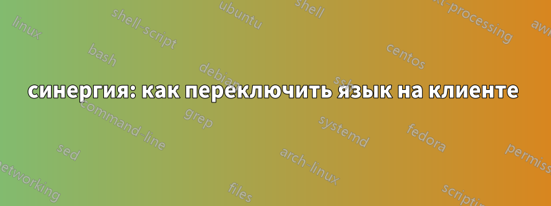 синергия: как переключить язык на клиенте