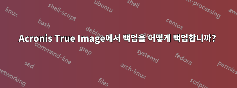 Acronis True Image에서 백업을 어떻게 백업합니까?