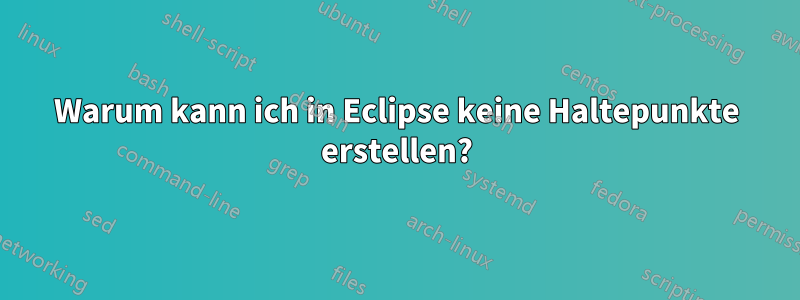 Warum kann ich in Eclipse keine Haltepunkte erstellen?
