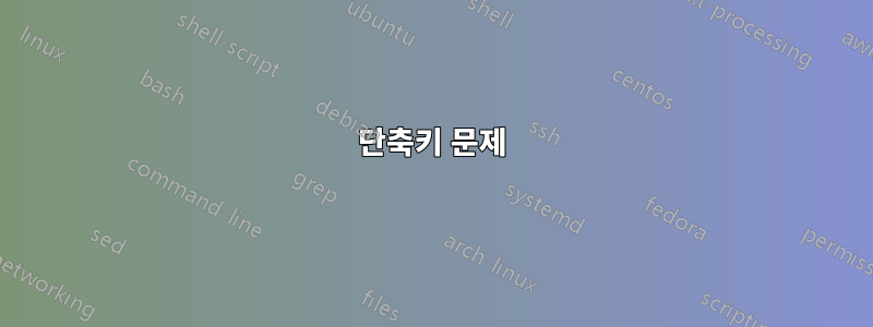 단축키 문제