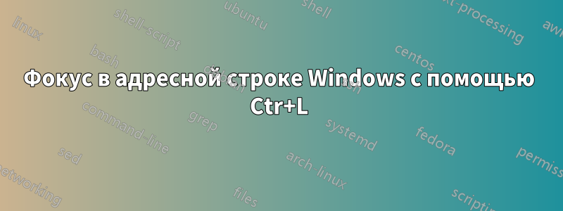 Фокус в адресной строке Windows с помощью Ctr+L
