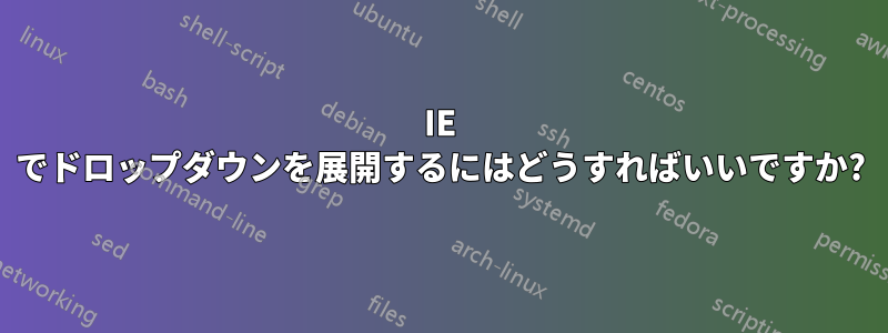 IE でドロップダウンを展開するにはどうすればいいですか?