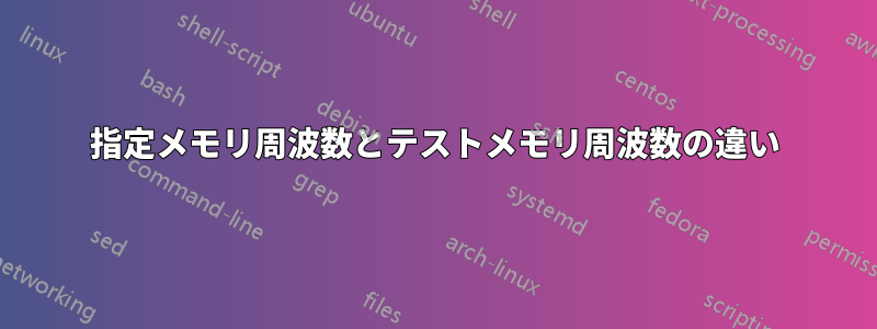 指定メモリ周波数とテストメモリ周波数の違い