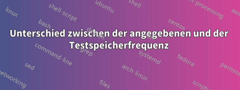 Unterschied zwischen der angegebenen und der Testspeicherfrequenz