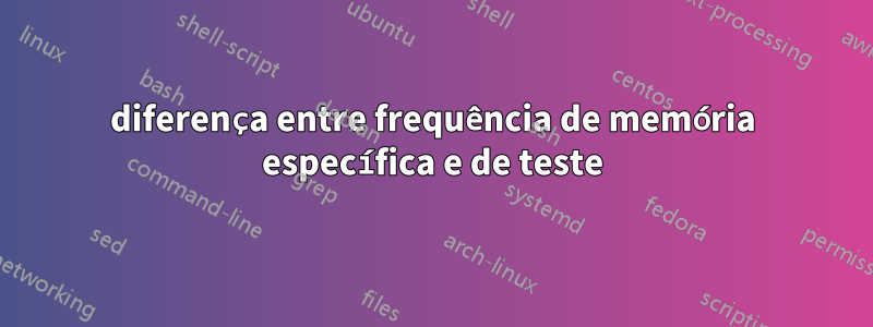 diferença entre frequência de memória específica e de teste