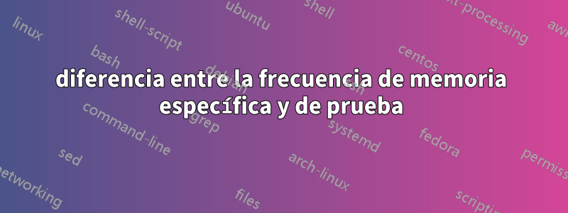 diferencia entre la frecuencia de memoria específica y de prueba