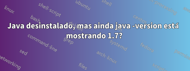 Java desinstalado, mas ainda java -version está mostrando 1.7?