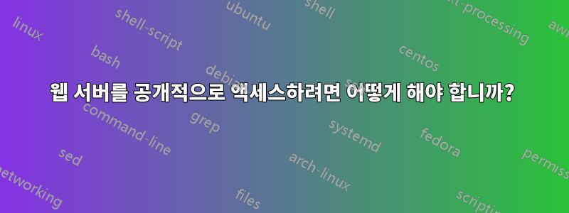 웹 서버를 공개적으로 액세스하려면 어떻게 해야 합니까?
