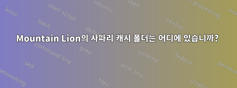Mountain Lion의 사파리 캐시 폴더는 어디에 있습니까?
