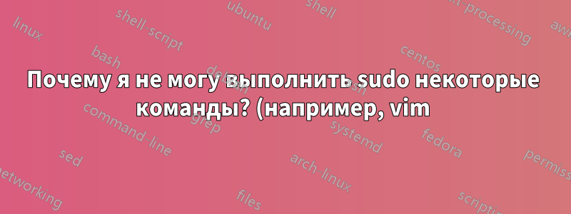 Почему я не могу выполнить sudo некоторые команды? (например, vim)
