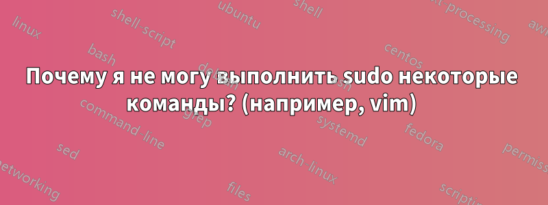 Почему я не могу выполнить sudo некоторые команды? (например, vim)