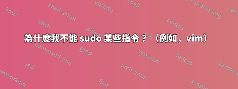 為什麼我不能 sudo 某些指令？ （例如，vim）