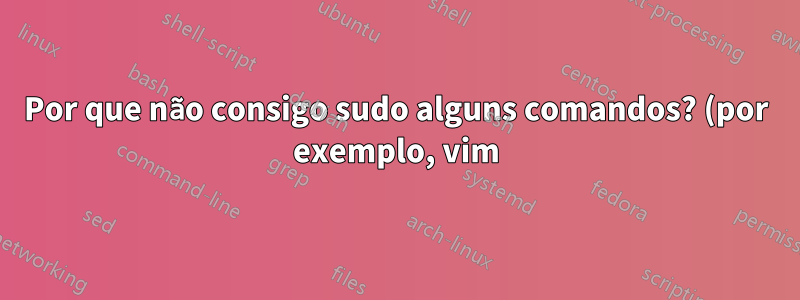 Por que não consigo sudo alguns comandos? (por exemplo, vim)