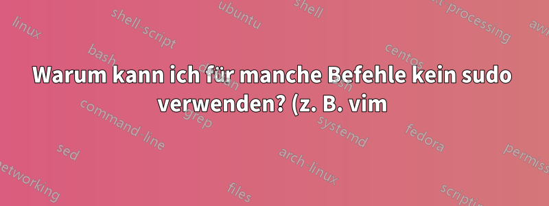 Warum kann ich für manche Befehle kein sudo verwenden? (z. B. vim)