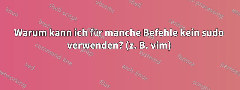 Warum kann ich für manche Befehle kein sudo verwenden? (z. B. vim)
