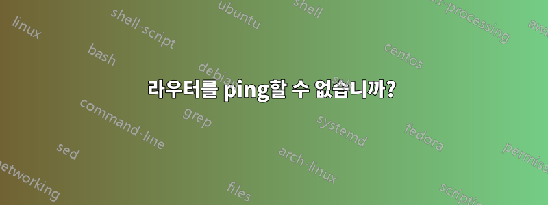 라우터를 ping할 수 없습니까?