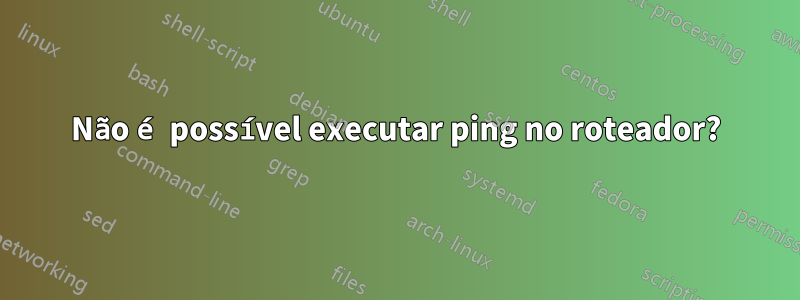Não é possível executar ping no roteador?
