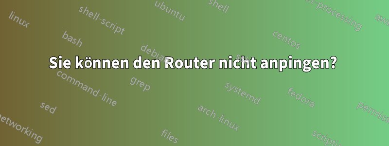 Sie können den Router nicht anpingen?