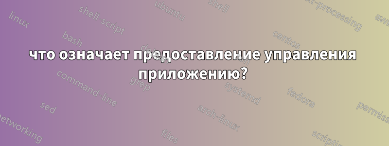 что означает предоставление управления приложению?