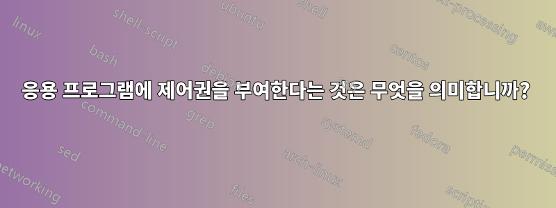 응용 프로그램에 제어권을 부여한다는 것은 무엇을 의미합니까?