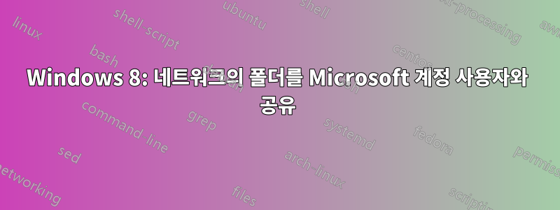 Windows 8: 네트워크의 폴더를 Microsoft 계정 사용자와 공유