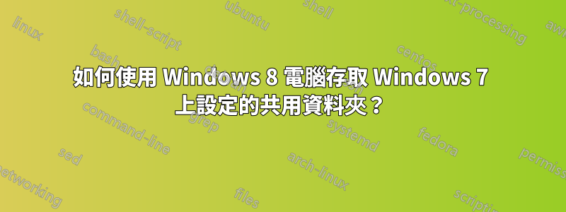 如何使用 Windows 8 電腦存取 Windows 7 上設定的共用資料夾？