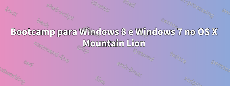 Bootcamp para Windows 8 e Windows 7 no OS X Mountain Lion