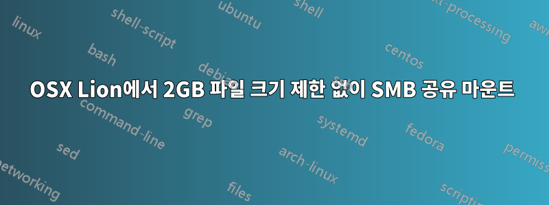 OSX Lion에서 2GB 파일 크기 제한 없이 SMB 공유 마운트