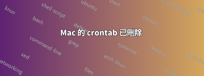 Mac 的 crontab 已刪除
