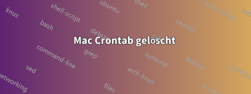 Mac Crontab gelöscht