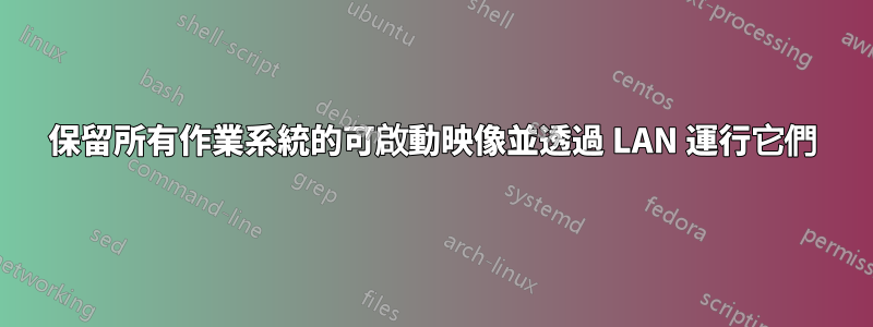 保留所有作業系統的可啟動映像並透過 LAN 運行它們