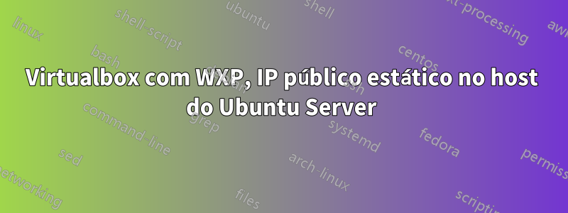 Virtualbox com WXP, IP público estático no host do Ubuntu Server