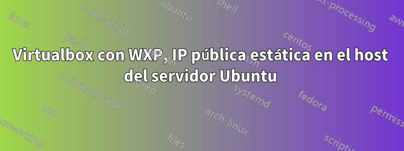 Virtualbox con WXP, IP pública estática en el host del servidor Ubuntu