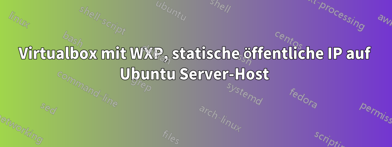 Virtualbox mit WXP, statische öffentliche IP auf Ubuntu Server-Host