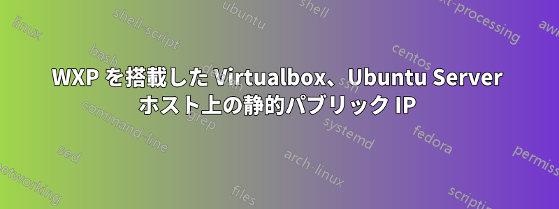 WXP を搭載した Virtualbox、Ubuntu Server ホスト上の静的パブリック IP