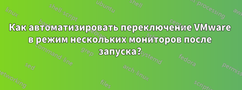 Как автоматизировать переключение VMware в режим нескольких мониторов после запуска?